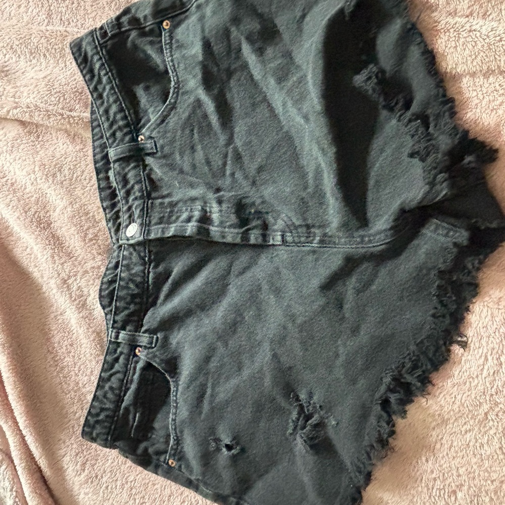 Wild Fable Black Jean Shorts Distressed Style
